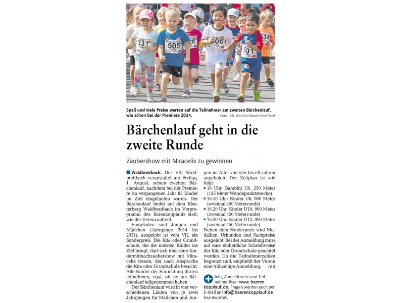 2025-06-04 RZ Bärchenlauf Vorbericht 2025-06-04 RZ Bärchenlauf Vorbericht